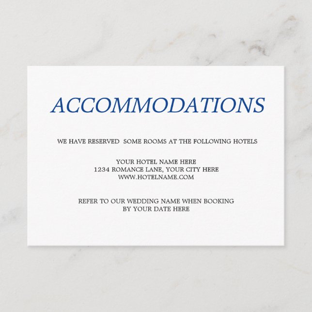 Carte D'accompagnement Destination Tropical Beach Mariages Hébergements (Devant)