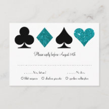 Destinée turquoise Vegas Mariage RSVP avec choix d