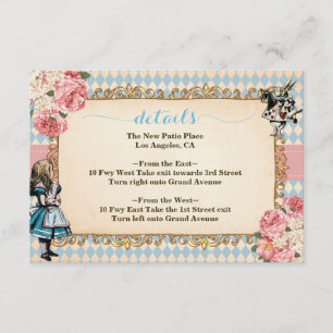 Carte D'accompagnement Détail de Baby Shower Alice au Pays des Merveilles
