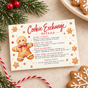 Carte D'accompagnement Détail de la fête d'échange de biscuits au gingemb