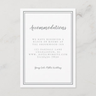 Carte D'accompagnement Détail de l'encart gris simple pour mariage