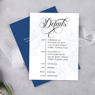 Carte D'accompagnement Détail de mariage avec QR Code en calligraphie ble