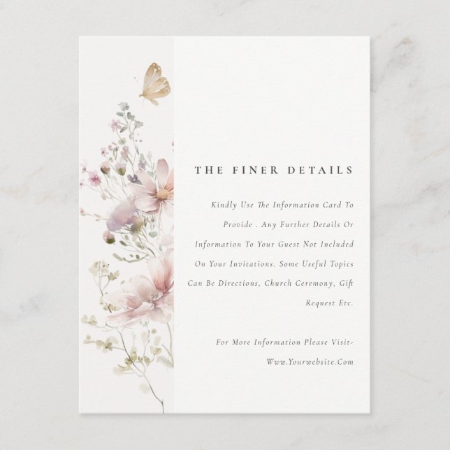 Carte D'accompagnement Détail de mariage de feuillage de fougère de fleur (Devant)