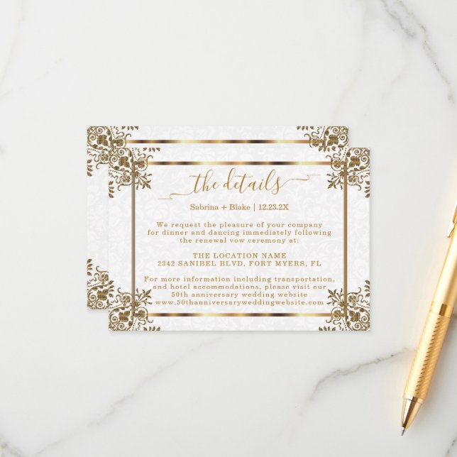 Carte D'accompagnement Détail du 50e anniversaire d'or (Devant/Arrière en situation)