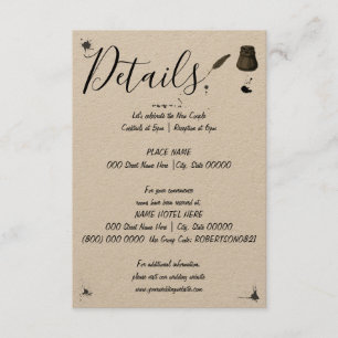 Carte D'accompagnement Détail du mariage   Stylo et Inkwell   Petits déta
