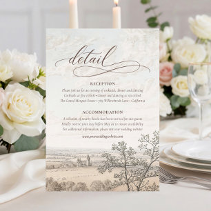 Carte D'accompagnement Détail élégant de mariage toile de style campagne