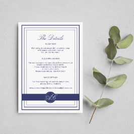 Carte D'accompagnement Détails classiques et élégants d'informations pour