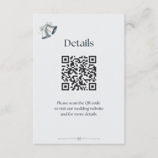 Carte D'accompagnement Détails cloches de mariage bleu argent Enclosure