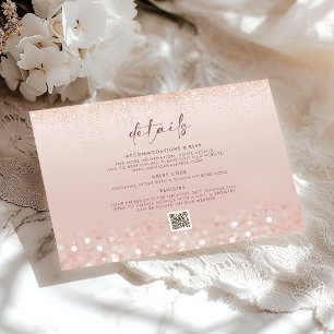 Carte D'accompagnement Détails d'anniversaire 21 ans en rose gold paillet