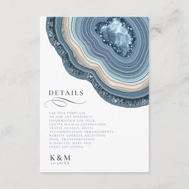 Carte D'accompagnement Détails de la Parties scintillant de Géode Agate D (Devant)