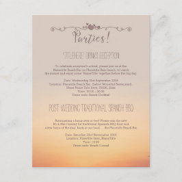 Carte D'accompagnement Détails de la réception de mariage sur la plage