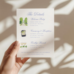Carte D'accompagnement Détails de mariage à la campagne dans un cottage