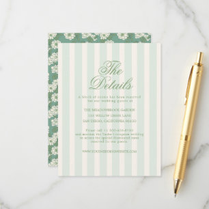 Carte D'accompagnement Détails de mariage à la chinoiserie de jardin vert