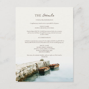 Carte D'accompagnement Détails de mariage à la jetée des bateaux de pêche