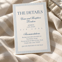 Détails de mariage à rayures bleues Old Money Scri