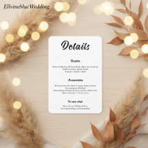 Détails de mariage à typographie élégante et minim