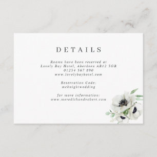 Carte D'accompagnement Détails de mariage Anémones Aquarelle Hivernale