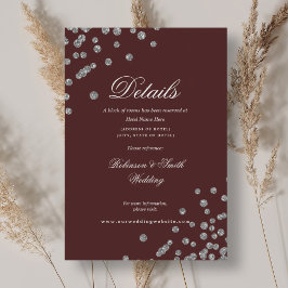 Carte D'accompagnement Détails de mariage argent confettis romantiques Bo