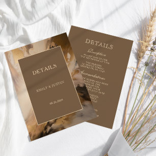 Carte D'accompagnement Détails de mariage artistiques au chocolat doré mo