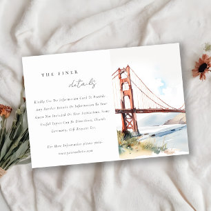 Carte D'accompagnement Détails de mariage au Golden Gate Bridge de San Fr