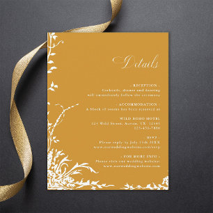 Carte D'accompagnement Détails de mariage au jardin botanique Ambre