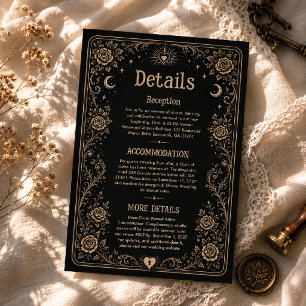 Carte D'accompagnement Détails de mariage au Tarot noir gothique effrayan