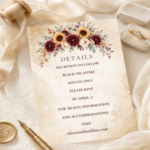Détails de mariage au tournesol de Bourgogne d'Aut