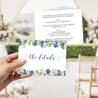 Carte D'accompagnement Détails de mariage automnal fleuri doux myrtille