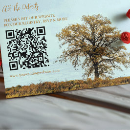 Carte D'accompagnement Détails de mariage automnal sous un chêne rustique