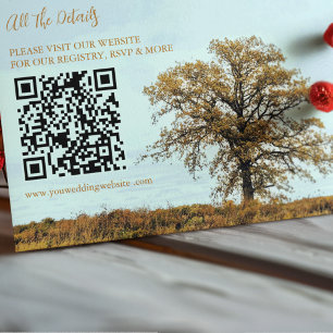 Carte D'accompagnement Détails de mariage automnal sous un chêne rustique