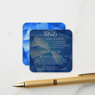 Carte D'accompagnement Détails de mariage avec bijou à facettes personnal