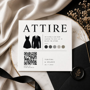 Carte D'accompagnement Détails de mariage avec QR Code pour tenue de soir