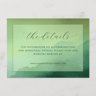Carte D'accompagnement Détails de mariage avec un dégradé vert serein