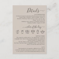 Détails de mariage beige doux