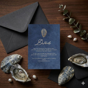 Carte D'accompagnement Détails de mariage bleu océan Royal Navy 