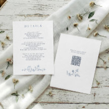Détails de mariage bleu poussiéreux floral vintage