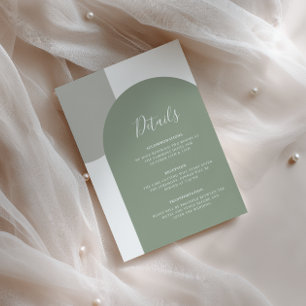 Carte D'accompagnement Détails de mariage Bohème avec Arche de couleur ve