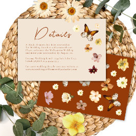 Carte D'accompagnement Détails de mariage bohème en terre cuite orange br