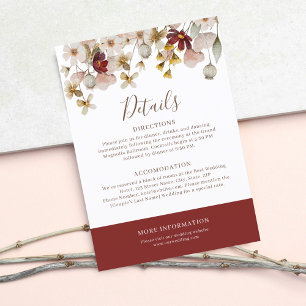 Carte D'accompagnement Détails de mariage botanique à l'aquarelle à Borde