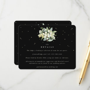 Carte D'accompagnement Détails de mariage Bouquet Eucalyptus + Sureau noi