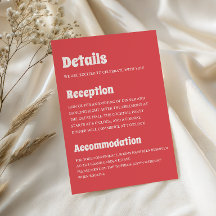 Détails de mariage corail rétro moderne