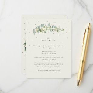 Carte D'accompagnement Détails de mariage Crème de Symphorine + Tige d'Eu