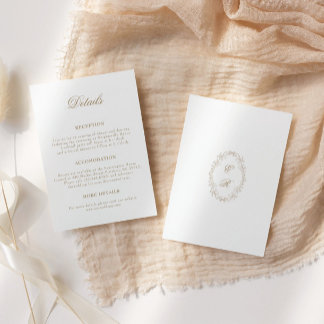 Carte D'accompagnement Détails de mariage dans un cadre baroque orné roma