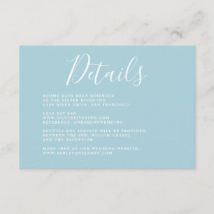 Carte D'accompagnement Détails de mariage de calligraphie chic simple