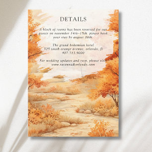 Carte D'accompagnement Détails de mariage de chemin forestier d'automne f