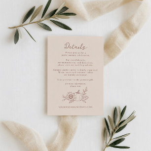 Carte D'accompagnement Détails de mariage de citrouille automnale minimal