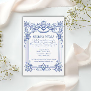 Carte D'accompagnement Détails de mariage de colonne baroque florale élég