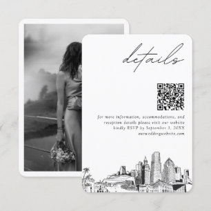 Carte D'accompagnement Détails de mariage de destination Miami Code QR Pe
