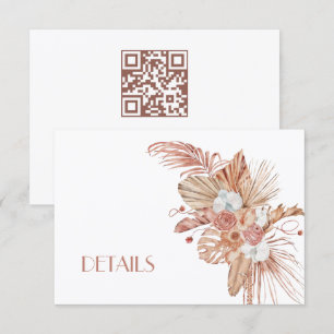 Carte D'accompagnement Détails de mariage de fleurs aquarelles boho
