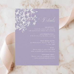 Carte D'accompagnement Détails de mariage de jardin de floraison classiqu